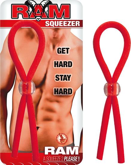 Ram Squeezer Red Cock Ring - Click Image to Close