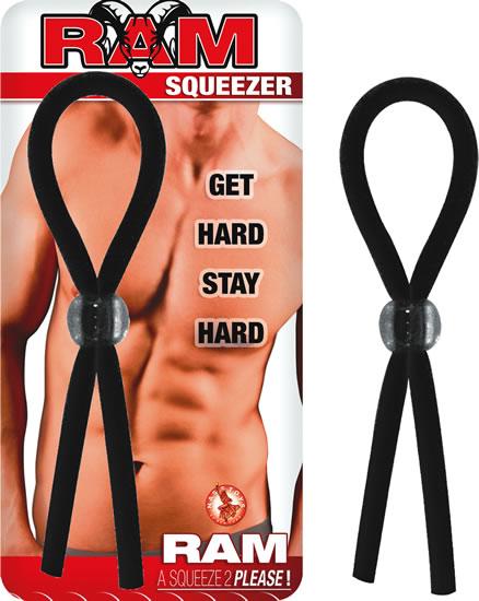 Ram Squeezer Black Cock Ring - Click Image to Close