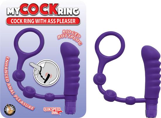 My Cockring With Ass Pleaser Purple - Click Image to Close