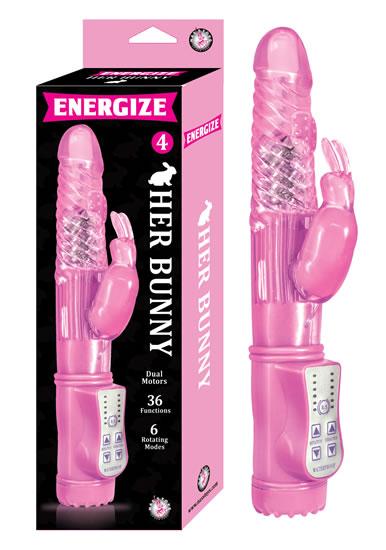 Energize Her Bunny 4 Rabbit Vibrator Pink - Click Image to Close