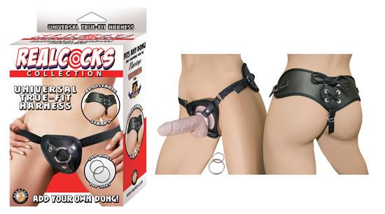 Real Cocks Universal True Fit Harness Black - Click Image to Close