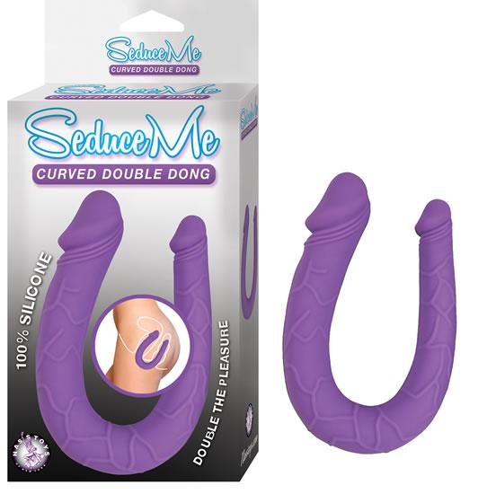 Seduce Me Curved Double Dong Purple - Click Image to Close