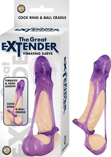 The Great Extender Vibrating Sleeve Purple - Click Image to Close