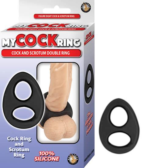 My Cockring Cock & Scrotum Double Ring Black - Click Image to Close