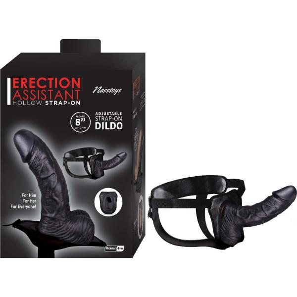 Erection Assistant Hollow Strap-on 8 Black " - Click Image to Close