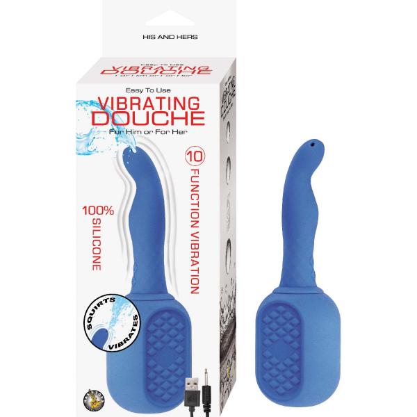 Vibrating Douche Blue - Click Image to Close