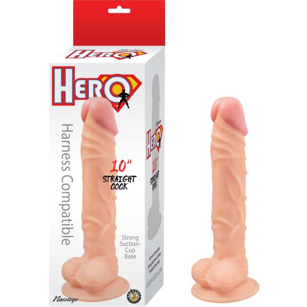 Hero 10in Straight Cock White