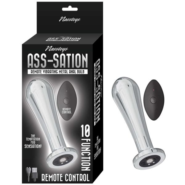 Ass-sation Remote Vibrating Metal Anal Bulb Silver - Click Image to Close