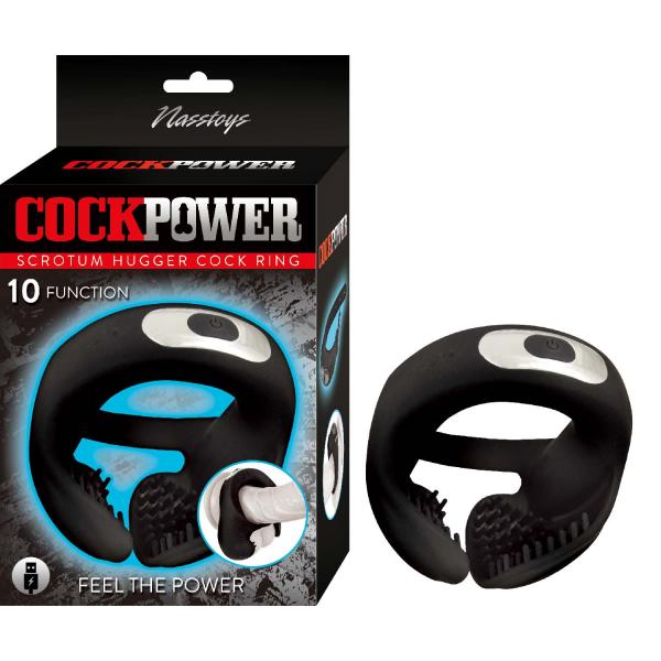 Cockpower Scrotum Hugger Cock Ring Black - Click Image to Close