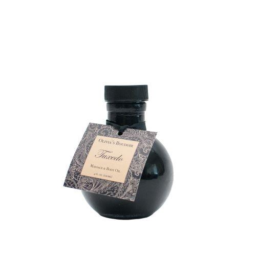 Olivia's Boudoir Massage Oil Tuxedo Black 4oz - Click Image to Close