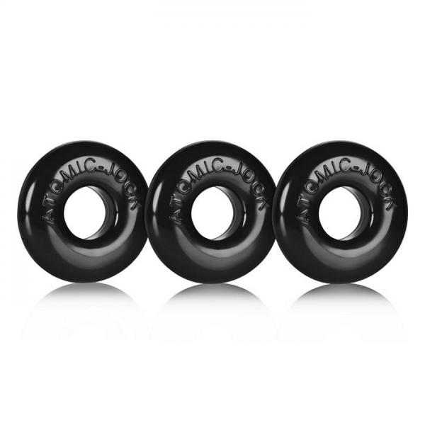 Ringer 3 Pack Do Nut Cock Rings Black - Click Image to Close