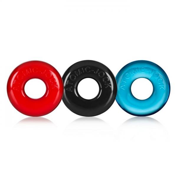 Oxballs Ringer 3 Pack Cock Rings Multi Colored - Click Image to Close