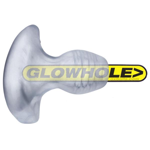 Glowhole-2 Buttplug W/ Led Insert Large Clear Frost (net) - Click Image to Close