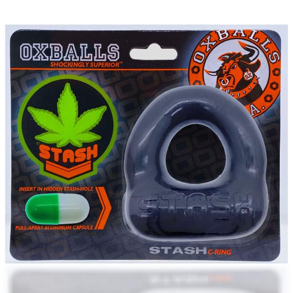 Stash Cockring W/ Capsule Insert Black (net) - Click Image to Close