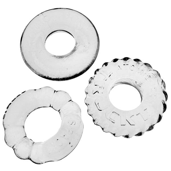 Bonemaker 3pk Cockring Set Clear (net)