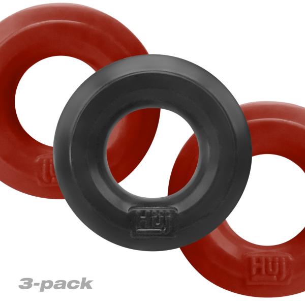 Hunkyjunk Huj C-ring 3pk Cherry & Tar Ice - Click Image to Close