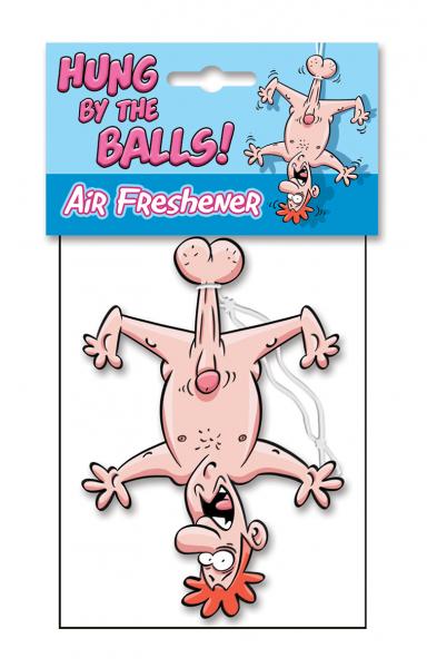 Hung By The Balls Air Freshener - Click Image to Close