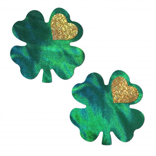 Pastease Holographic Green Clover Full Coverage - Click Image to Close