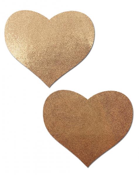 Pastease Love Liquid Rose Gold Heart Pasties - Click Image to Close