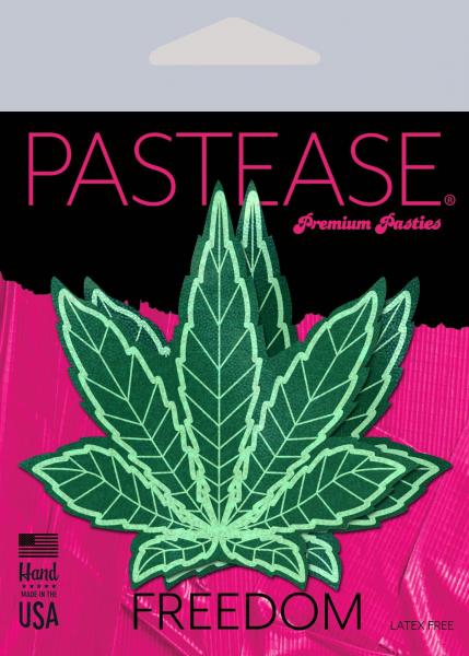 Pastease Indica Pot Leaf Green Holographic Weed - Click Image to Close