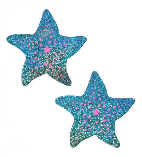 Pastease Twinkling Aqua & Pink Starfish - Click Image to Close