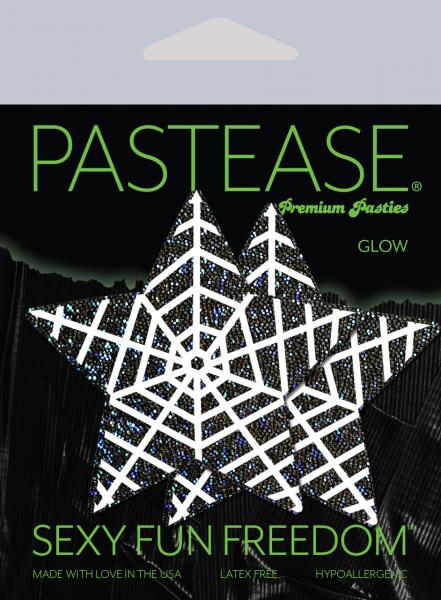 Pastease Black Glitter Star W/ Spider Web - Click Image to Close