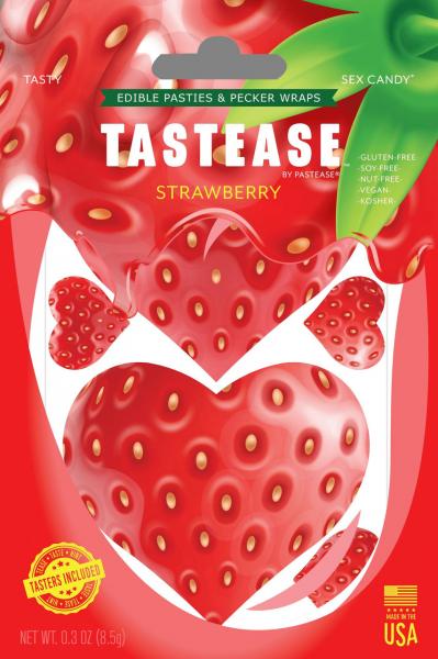 Tastease Strawberry Edible Nipple Pasties & Pecker Wraps - Click Image to Close