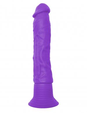 Neon Luv Touch Wall Banger Purple Vibrating Dildo - Click Image to Close