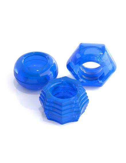 Classix Deluxe Cock Ring Set Blue 3 Pack - Click Image to Close