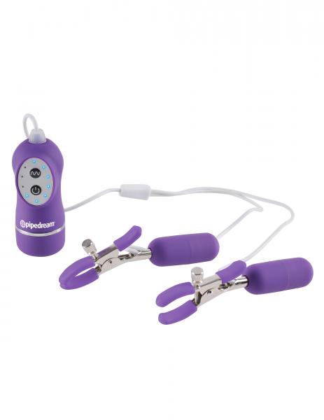 Fetish Fantasy Vibrating Nipple Clamps Purple - Click Image to Close