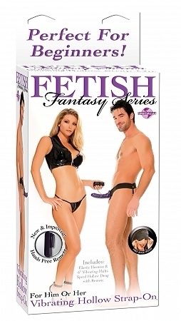 Fetish Fantasy Series Vibrating Hollow Strap-On Purple