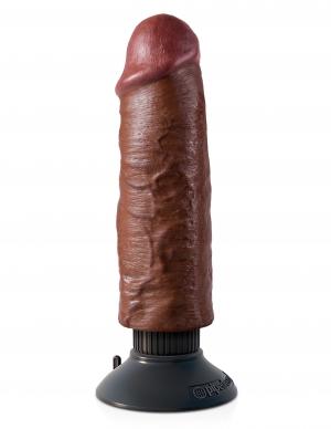 King Cock 6 inches Cock Brown Vibrating Dildo - Click Image to Close