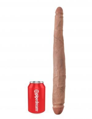 King Cock 16" Tapered Double Dildo - Tan