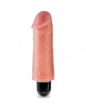 King Cock 5 inches Vibrating Stiffy Beige - Click Image to Close