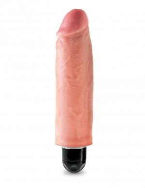 King Cock 6 inches Vibrating Stiffy Beige - Click Image to Close