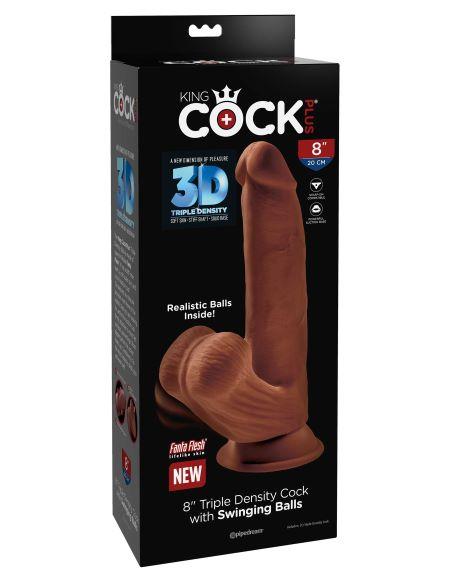 King Cock Plus 8 In Triple Density Cock W/ Balls Brown