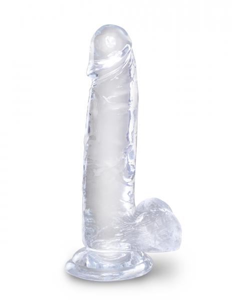 King Cock Clear 7 inches Cock with Balls - Click Image to Close