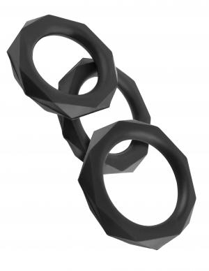 Fantasy C Ringz Silicone Designer Stamina Set Black - Click Image to Close