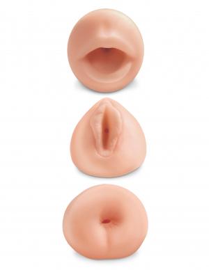 Pipedream Extreme Toyz All 3 Holes Beige Strokers - Click Image to Close