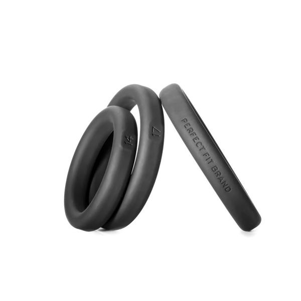 Xact-Fit Silicone Rings 3 Mixed Sizes Black - Click Image to Close