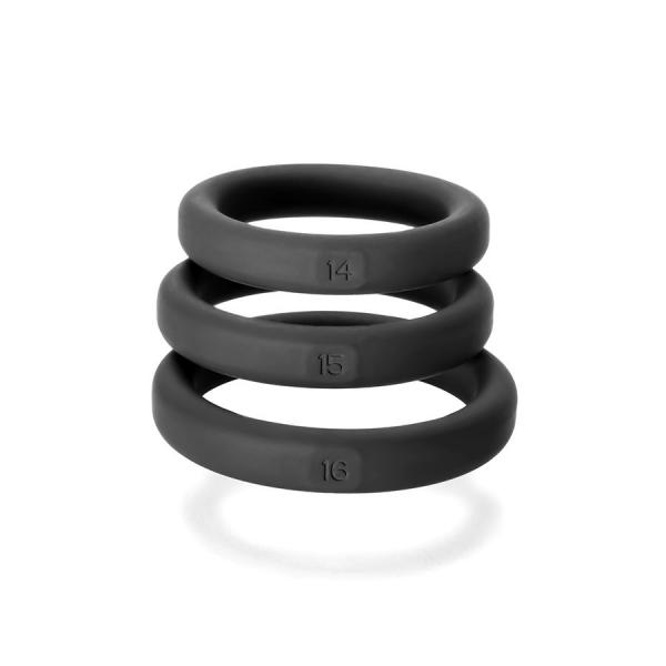 Xact-Fit Silicone Rings #14, #15, #16 Black