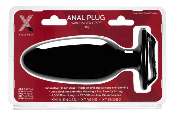 Xplay Finger Grip Plug #4 L 6.25in Insertable X 8.5 Circum - Click Image to Close