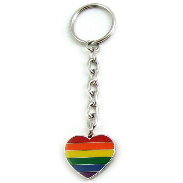 Gaysentials Rainbow Heart Key Tag