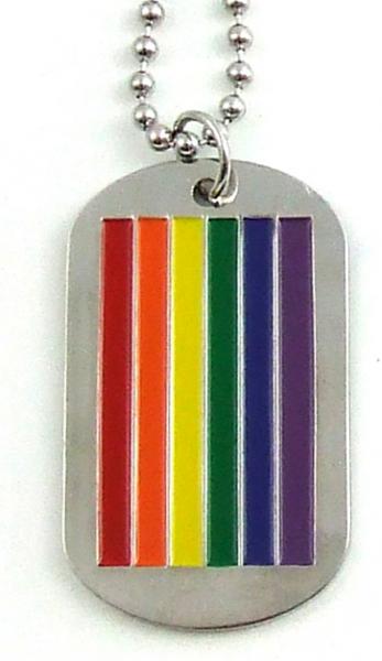 Gaysentials Rainbow Dog Tag Necklace - Click Image to Close