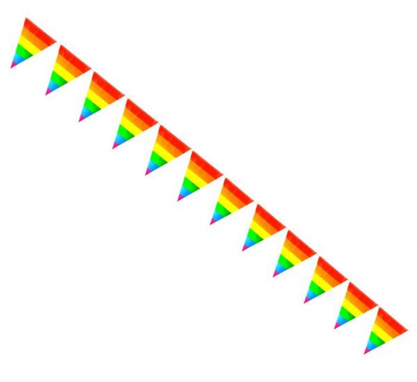 Gaysentials Rainbow Striped Pennants Decoration 12 Feet - Click Image to Close