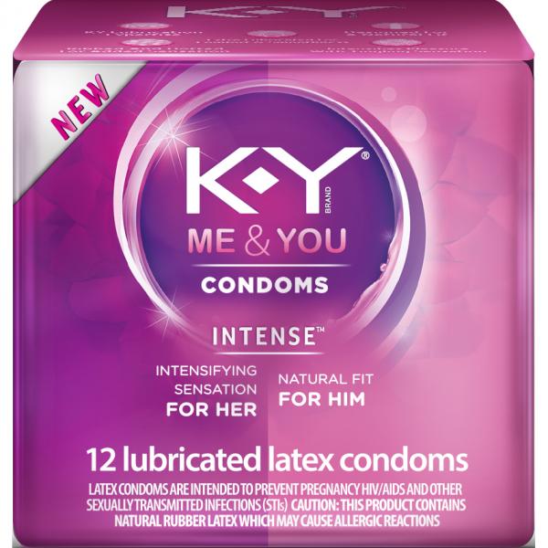 K-Y Me & You Intense Lubricated Latex Condoms 12 Count - Click Image to Close