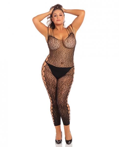 Animal Crotchless Bodystocking Black 1x/2x