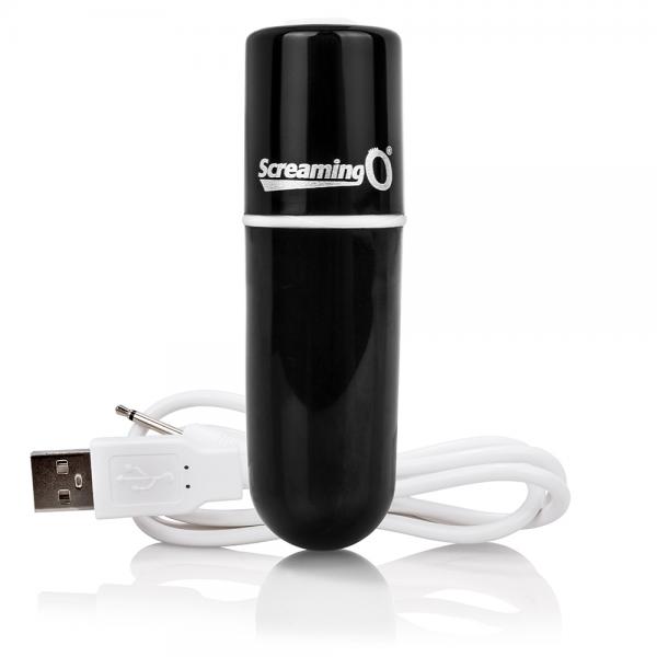 Screaming O Charged Vooom Rechargeable Bullet Vibe Black - Click Image to Close