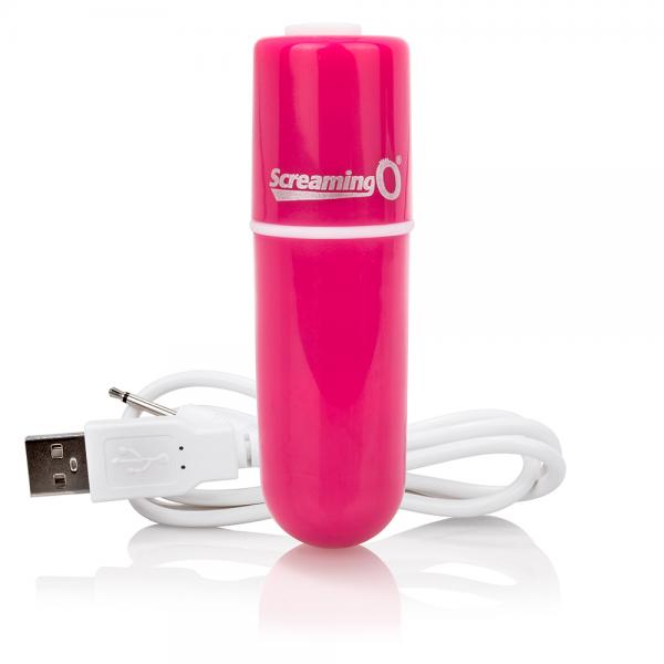 Screaming O Charged Vooom Rechargeable Bullet Vibe Pink - Click Image to Close