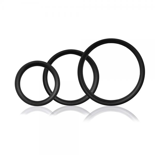 Ringo Pro X3 Black 3 Silicone Cock Rings - Click Image to Close